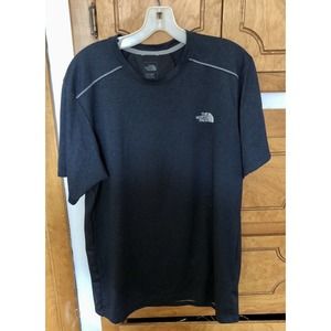 The North Face Men T-Shirt L BlueGray Flash Dry Graphic Logo Short Sleeve